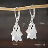 Minimalistisches Halloween Antiksilberfarben Geist Anhänger Ohrringe Halskette Set Niedliches Geist Schmuckset Gotisches Geschenk Für Frauen Männer