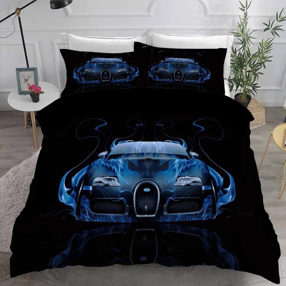 

Housse De Couette 200x200 Bed Cover Sets 3D Print Cool Car Quilt Cover Set For Boy Double Size Bedding Dekbedovertrek 228x228 EU single(135x200cm)