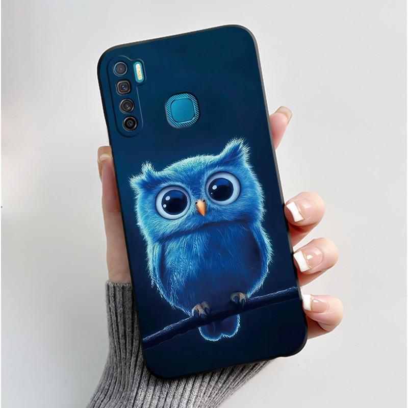 Handyhülle Für Infinix S5/S5 lite/X652/Camon 12 Air/CC6 Schwarz Niedliche Cartoons Bemalte Hülle Stoßdämpfer Weiche Stoßfeste Schwarze Hülle