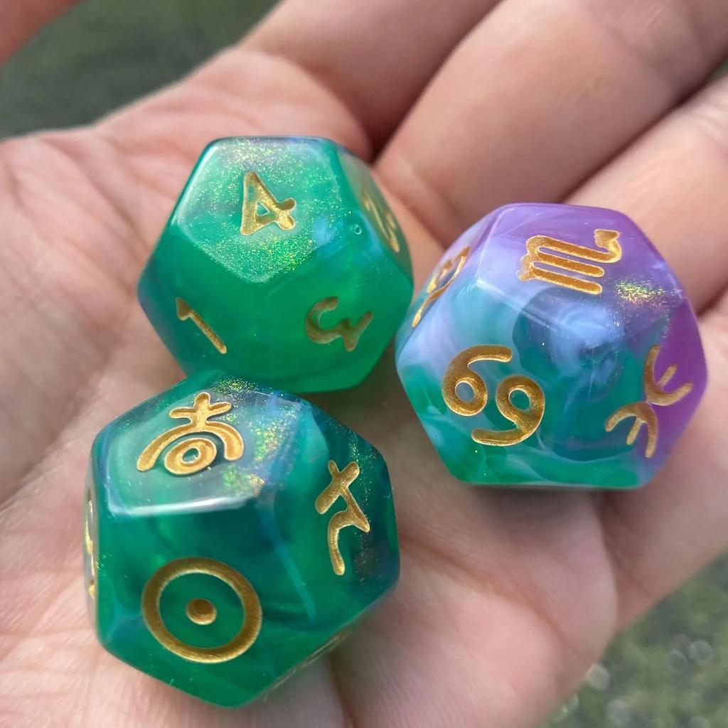 3x 12 Sided Dice Entertainment Toys Astrology Dice for KTV Role Playing Game Table Party Dice Multifaceted Party Game