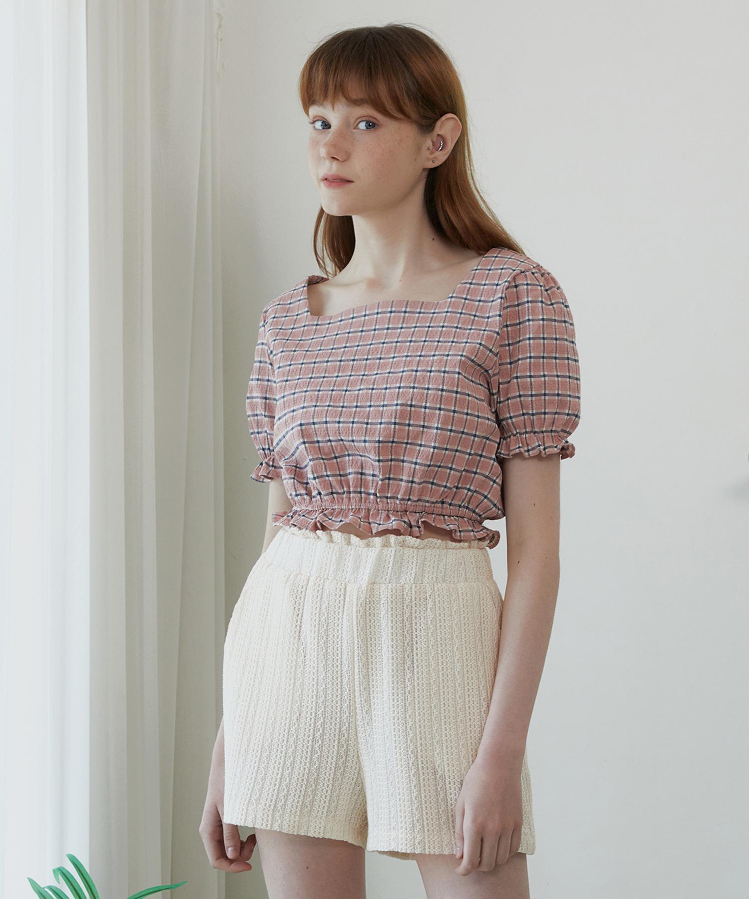 Dear Fear Frill Crop Blouse Pink Top Label/Free