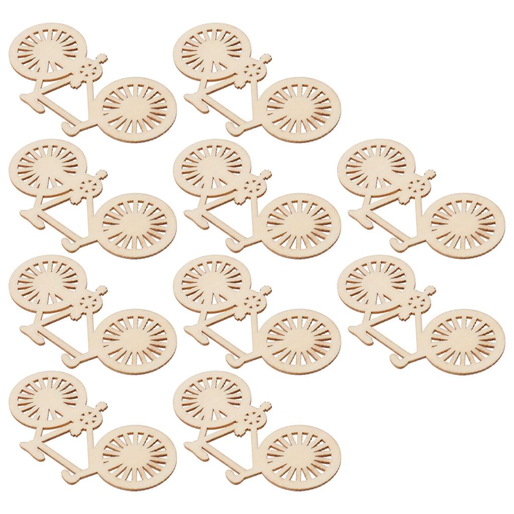 10 Pcs Laser Cut Wooden Slices Craft Supplies Wood Cutouts Home Decor Bicycle naments Sewing Diy Nursery Children Accessories