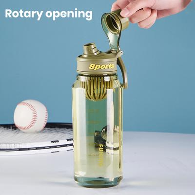 1000ML Sports Water Bottle with Marker Large Strainer BPA-Free Leak-Proof Time Capacity Reusable Water