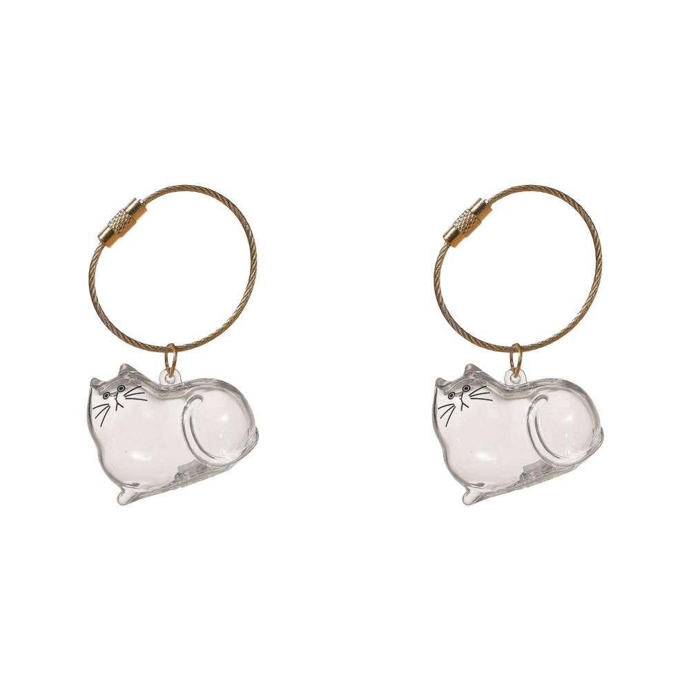 1-10Pcs Cat Keychain Pendant Cat Hair Storage Box Backpack Ginger Cat Siamese Hanging Pet Hair Grooming Souvenirs Birthday Gifts