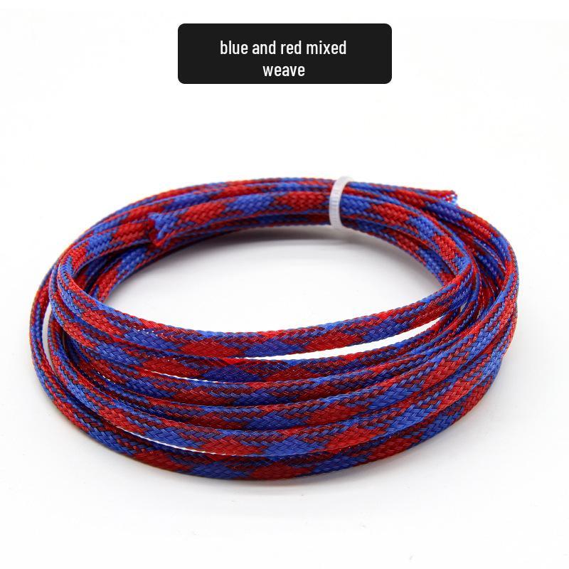 PET Braided Expandable 3mm Snakeskin Mesh Audio Cable Sleeve, Nylon Shockproof, 5 Meters