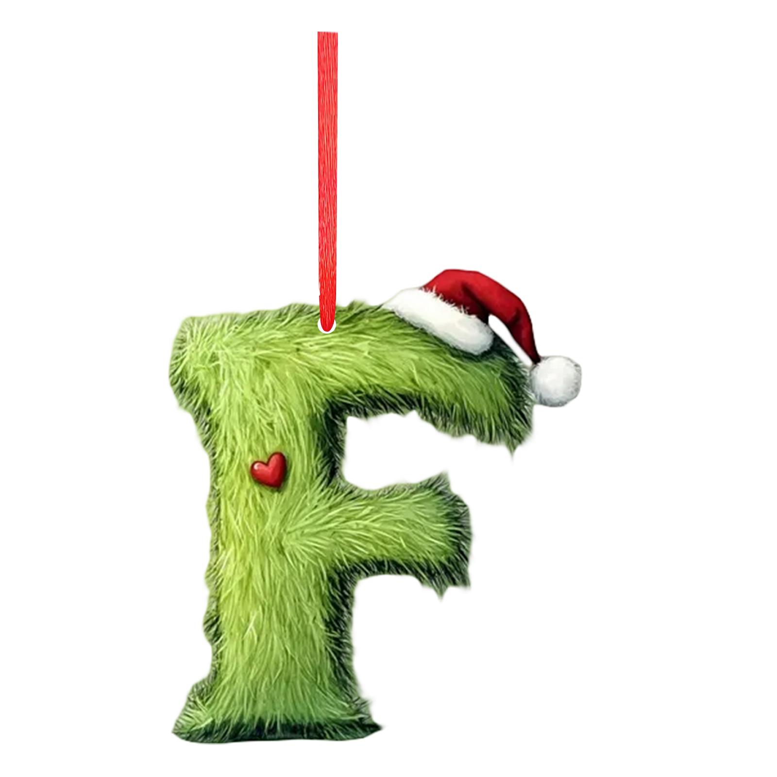 

2D 26 Letter Christmas Ornaments Acrylic Flat Christmas Tree Home Decorations Ornaments One Size