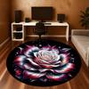 1pc Rose Flower Round Chair mat Area Rug - Non-Slip, Floor Mat for Office, Bedroom, and Indoor Decor -1002184