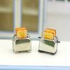 1: 12 Scale Kitchen Scene Model Mini Metal Toaster Creative Mini Breakfast Toaster Doll House Accessories Simulation Toaster