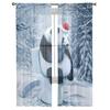 Panda Forest Funny Tulle Window Curtain for Livingroom Printed Sheer Curtain Home Decor Window Panels Chiffon Drapes