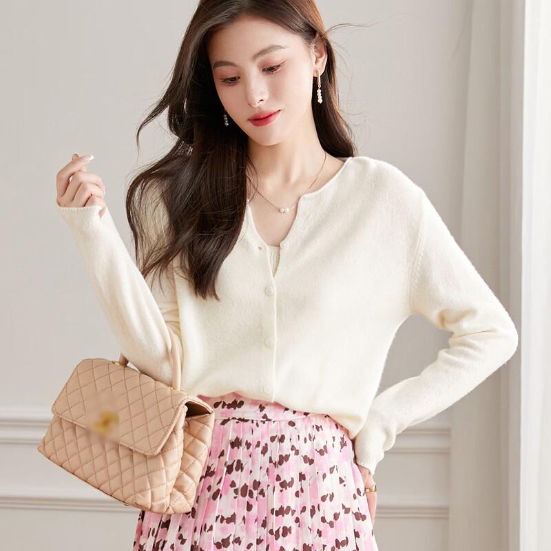 Srcr Women's 100% Wool Knit Cardigan