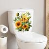 Waterproof Sunflower Toilet Wall Stickers - Self-Adhesive Bathroom Decoration