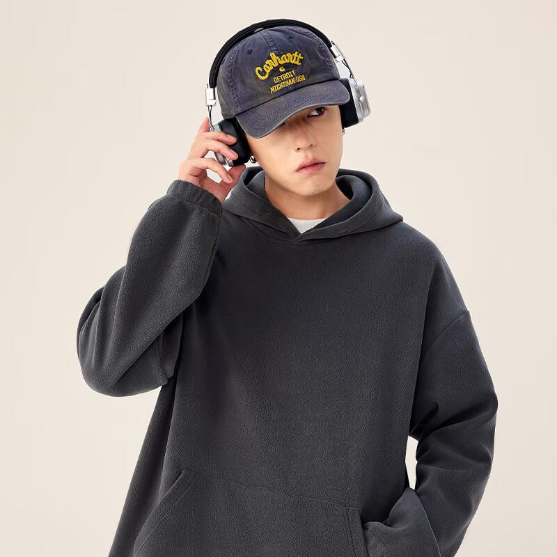 MINISO Men's Heavy Fleece Lined Hooded Sweatshirt