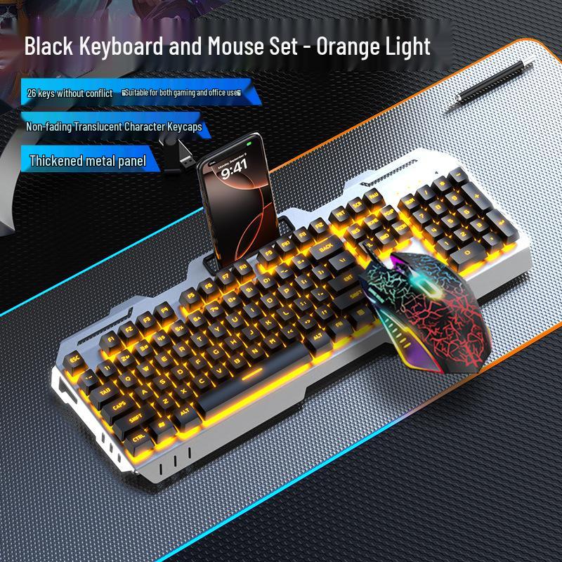 GX810 Wired Gaming Set: Mechanical Feel Keyboard, Mouse & Luminous Headset for Esports and Office.