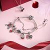 Original Copper Charm Bead Heart Lovers Valentine'S Day Charm Fit Charm Bracelet Pendant Women Jewelry Gift