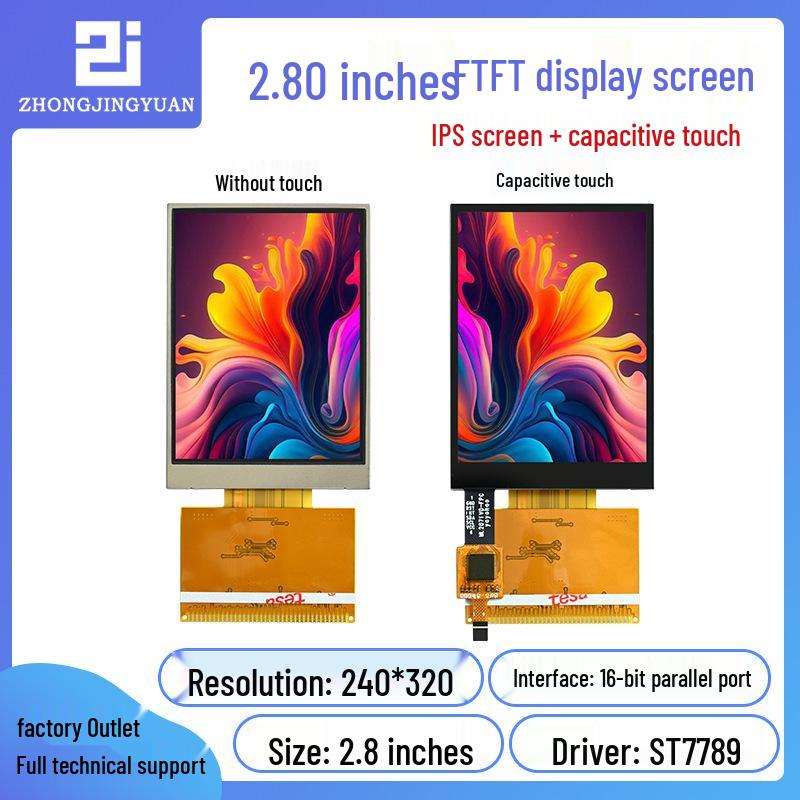 2.8" HD IPS TFT LCD Display with Capacitive Touchscreen & ST7789 Driver (240x320)