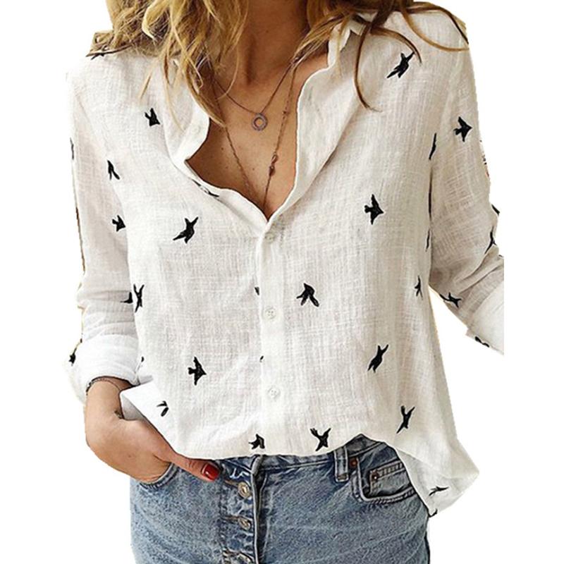 Spring New Solid Casual Loose Long Sleeve Shirts Women Fashion Plus Size Cotton and Linen Blouse Women Tops Button Up Office Simple Female Shirt 26259