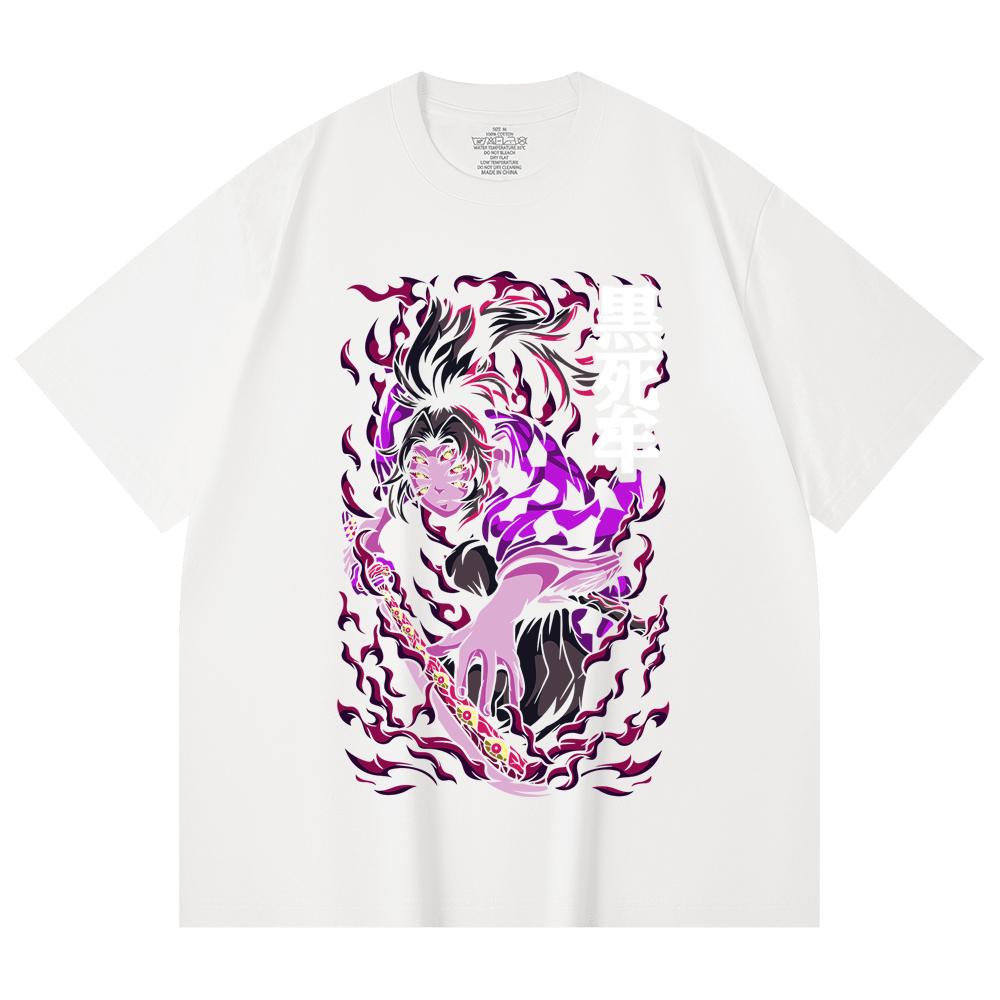 230 Gsm 100% Cotton Demon Slayer V83 Kokushibo Print Unisex Heavy Cotton T Shirt