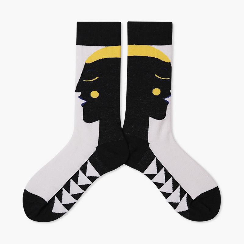 Autumn/Winter Couples Skateboard Sox Creative Abstract Art Harajuku Hip Hop Streets Tide Socks Colorful Funny Socks Skarpetki