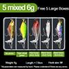 5 Pcs Lua Bait Fake Baits Floating Tractors Surface Ties Frying Pencil Propellers Freshwater Fishing Warble Bass Blackfish Lure