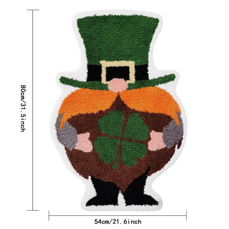 Patricks Day Front Porch Rugs Welcome Mat Lucky Clovers Door Mat Home Decor Bathroom Mat Door Carpet Indoor Outdoor Decor