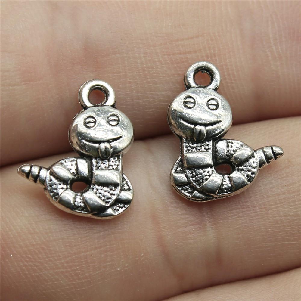 20pcs Animal Snake Charms Cobra Pendant For Jewelry Making DIY Crafts Making Findings Handmade Tibetan Jewelry