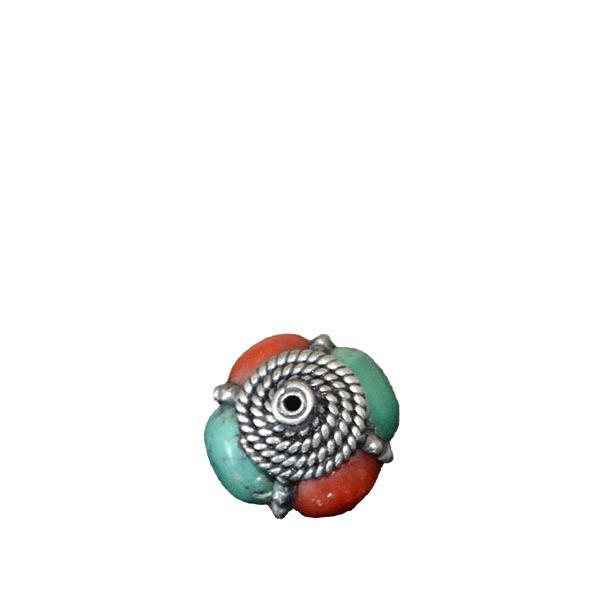 Turquoise & Red Coral Pumpkin Beads - High-Quality Spacer Accessories for Bracelets & Necklaces
