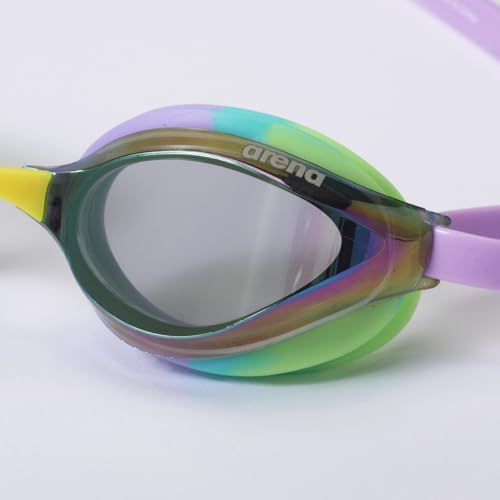 ARENA WORLD AQUATICS (World Aquatics Federation) Approved Swimming Goggles (AS6SGG25U) for Competitive Swimming, Unisex, One Size Fits Most, Mirrored