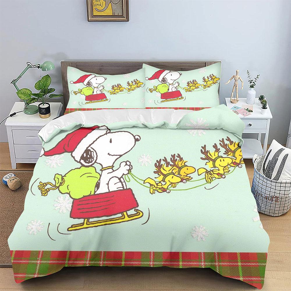 Cartoon Snoopy Bedding Sets 3D Print Comforter Cover Bed Cover Duvet Cover Pillow Case 2-3 Pieces Sets Kids Adult Size
