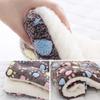 For Pet Sleeping Mat Dog Bed Cat Bed Soft Hair Thickened Blanket Pad Fleece Home Washable Warm Bear Pattern Blanket Pet Supplies