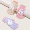 Autumn Winter Warm Child Gloves Cute Rabbit Knitted Mittens Students Writing Fingerless Plush Thickened Gloves