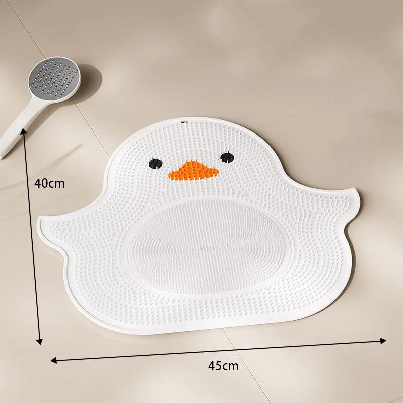 WTEMPO Silicone Duck Foot Rubbing Bathroom Non Slip Pad Rubbing Back Massage Pad Rubbing Bath Foot Washing Artifact Bathroom Duck Floor Mat