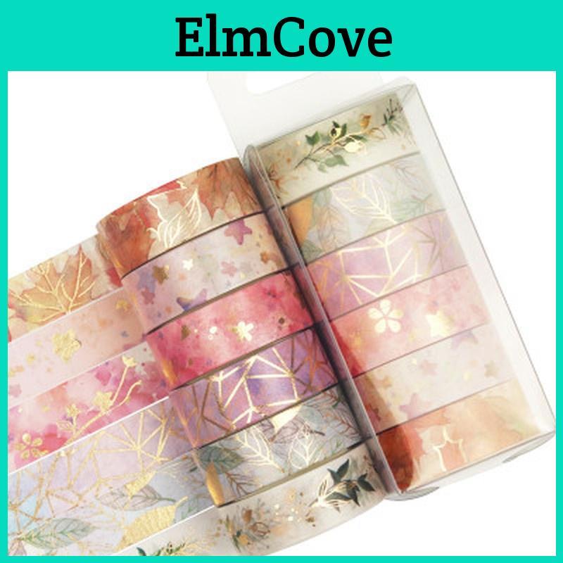 Flower 6rollsset Tape Washi Floral Decorative Tape Scrapbooking Photo Album School Tools Scrapbook Paper Gift Set