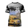 3D Digital Printing of The Latest Fashion Truck Graphic Printing T-shirt Men's Casual Short Sleeved Shirt
