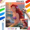 The Little Mermaid Ariel Sunset Ocean Paint by Numbers Painting Art Kit Home Decor Gift