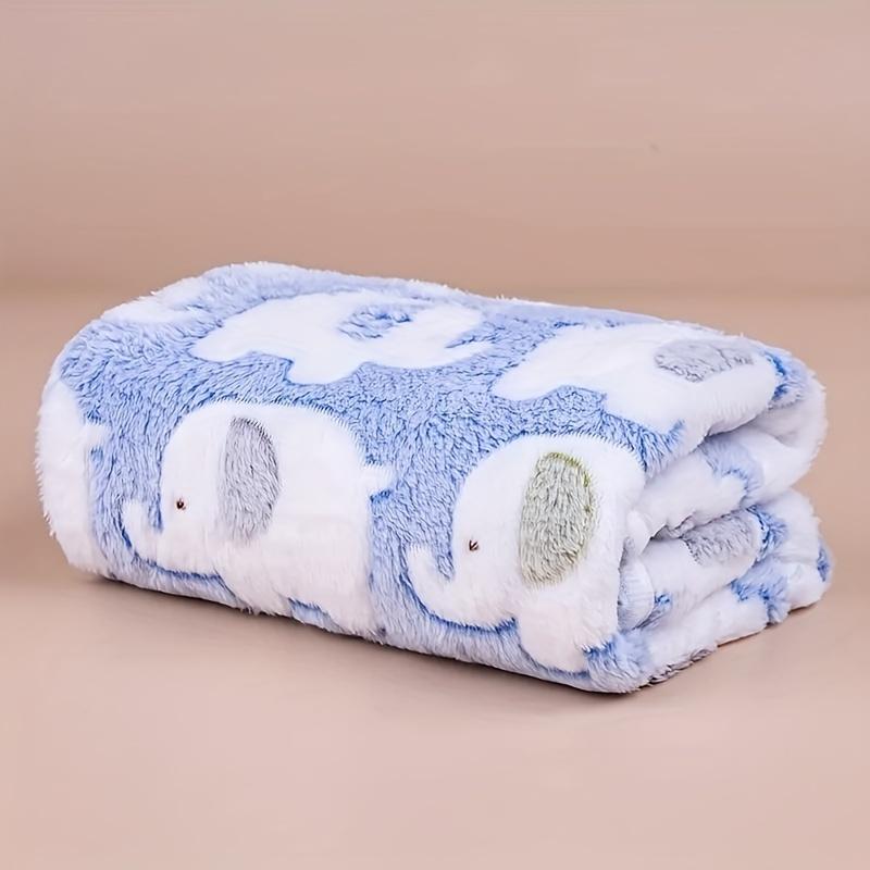 Christmas Gift Soft and Cozy Cartoon Elephant Pet Blanket for Dogs and Cats Flannel Throw for Puppies and Kitten Universal Size
