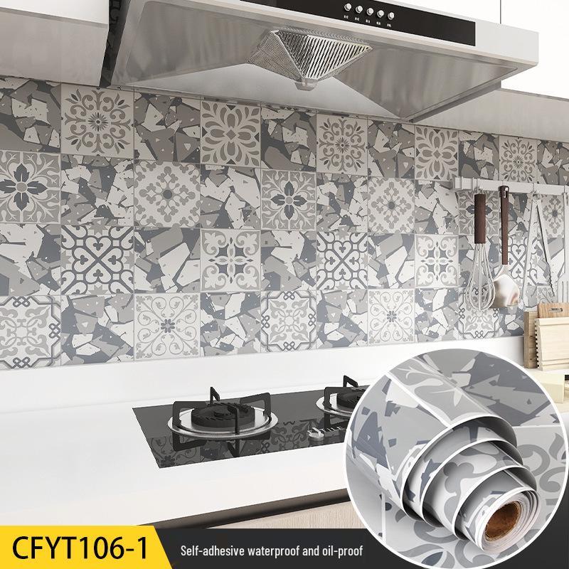 Eco-Friendly Kitchen Anti-Oil Stickers: Self-Adhesive, Waterproof, Heat-Resistant Tile and Stove Top Renovation Wallpaper.
