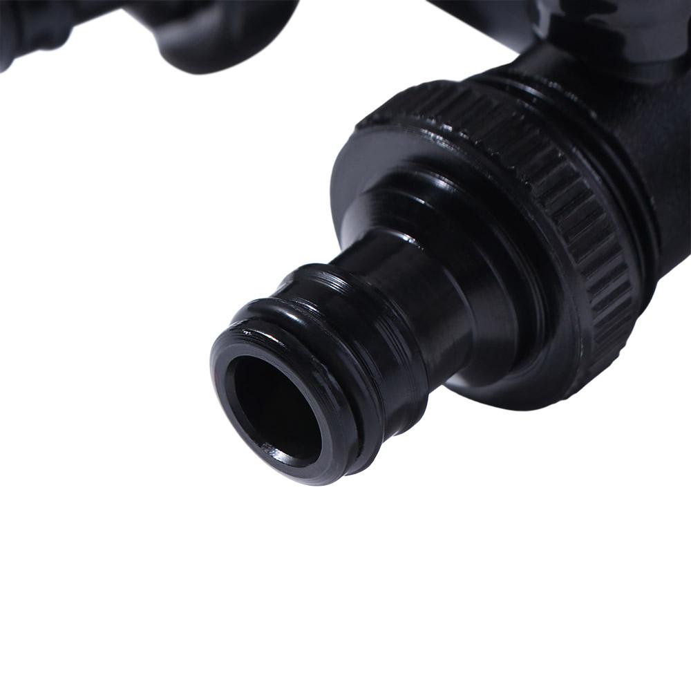 1/2 Inch Inlet Garden Faucet Black Paint Bibcock Rust-Proof Double Outlet Faucet  Outdoor Garden