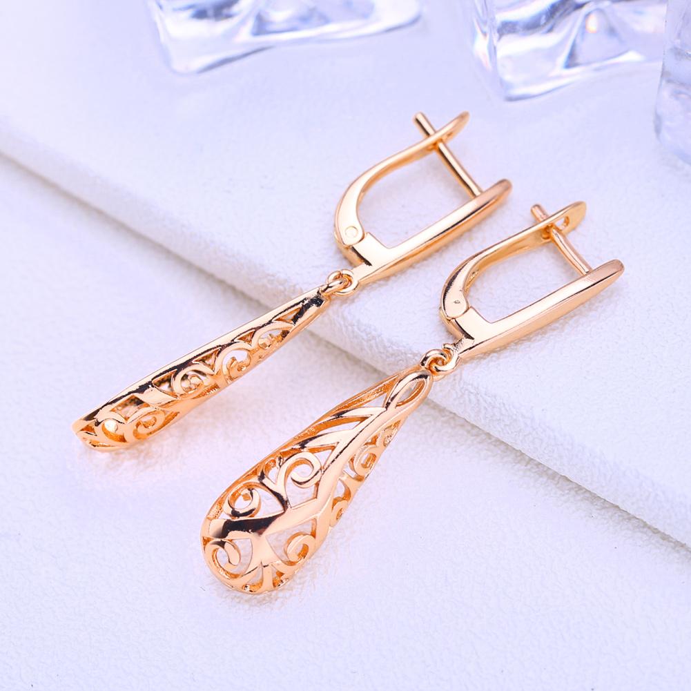 LSOOYH Clip Earrings Rose Gold Color Fashion Earring For Women Square Drop Earrings Jewelry