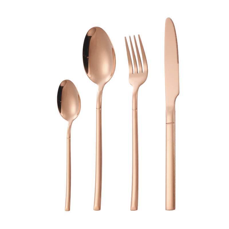 Four-Piece Stainless Steel Restaurant Knife, Fork, Spoon Set - Elegant Hotel Steak Tableware