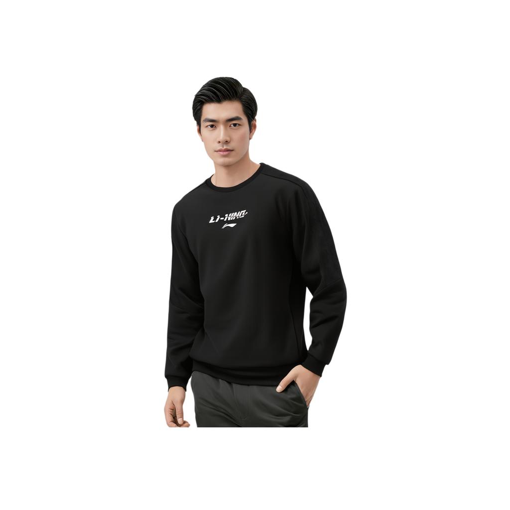 Li Ning Table Tennis Series Pullover Long Sleeve Round Neck Sports Sweater Unisex sweater Black AWDV281-1