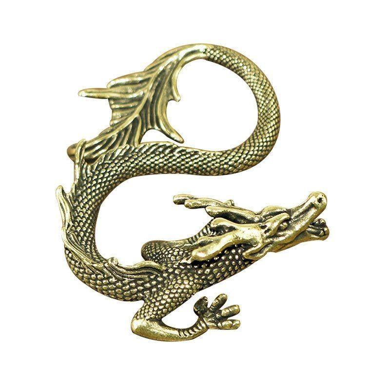 

1Pcs Chinese Mythical Beast Figurines Retro Brass Zodiac Dragon Small Statue Desktop Ornament Home Feng Shui Decorations Crafts