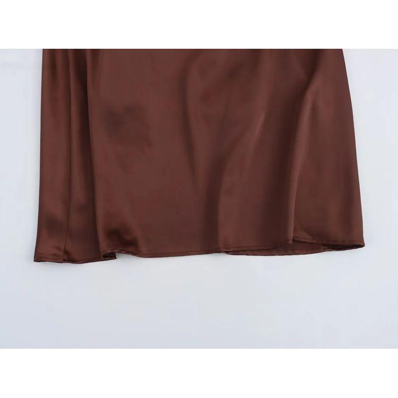 Jnleaog Autumn New Women's Clothing Fashion Sleeveless Silk Satin Texture Loose Dress 3274548 700