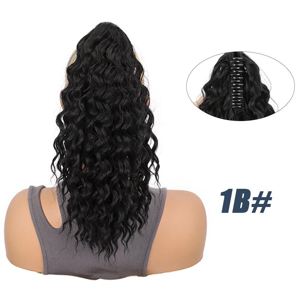 Накладка на хвост с зажимом-крабом 16 дюймов, кудрявая накладка на хвост, волнистые накладки на хвост, синтетические для женщин