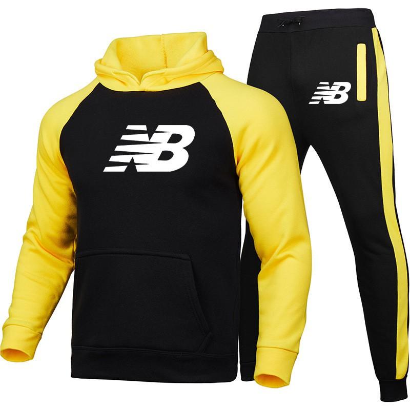 Mens Fashion Hoodie Sweatpants Set Casual Sportswear Long Sleeve Hooded Tracksuit