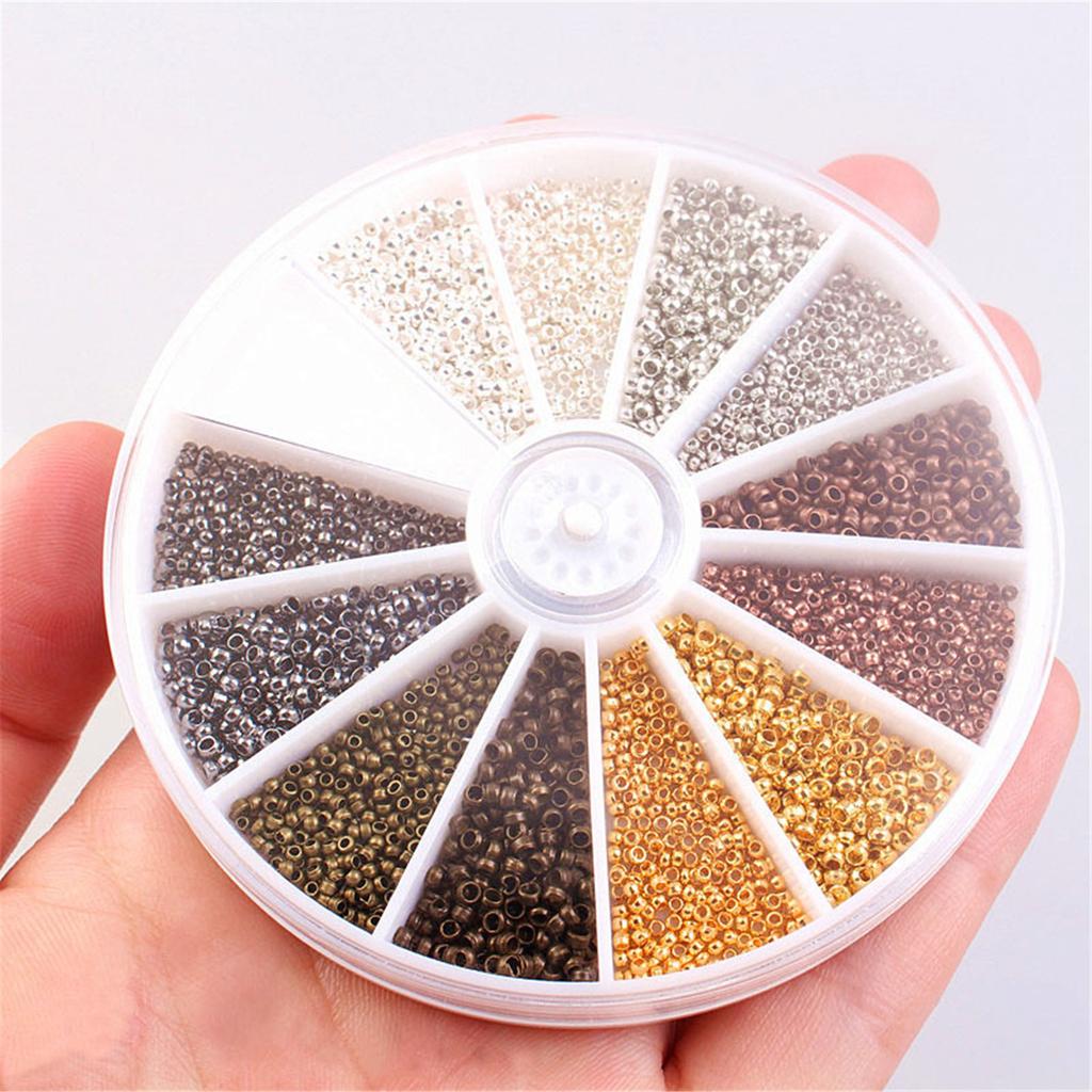 2400/3000Pcs Versatile Crimp Beads Set Jewelry Making Findings Kits Assorted Bracelets Earring Beads DIY Craft Supplies