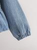 Sweet and Cute Two-piece Set for Girls: Doll-collar Top Paired with Simple, Stylish, and Casual Denim Trousers.