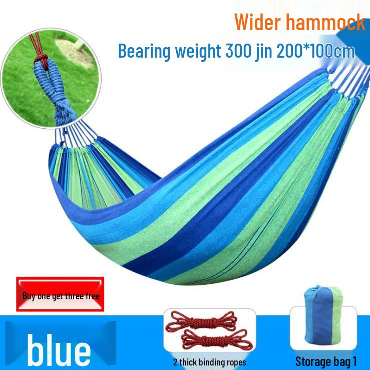 Thickened Canvas Camping Hammock: Anti-Roll, Single/Double Swing Chair for Outdoor Use