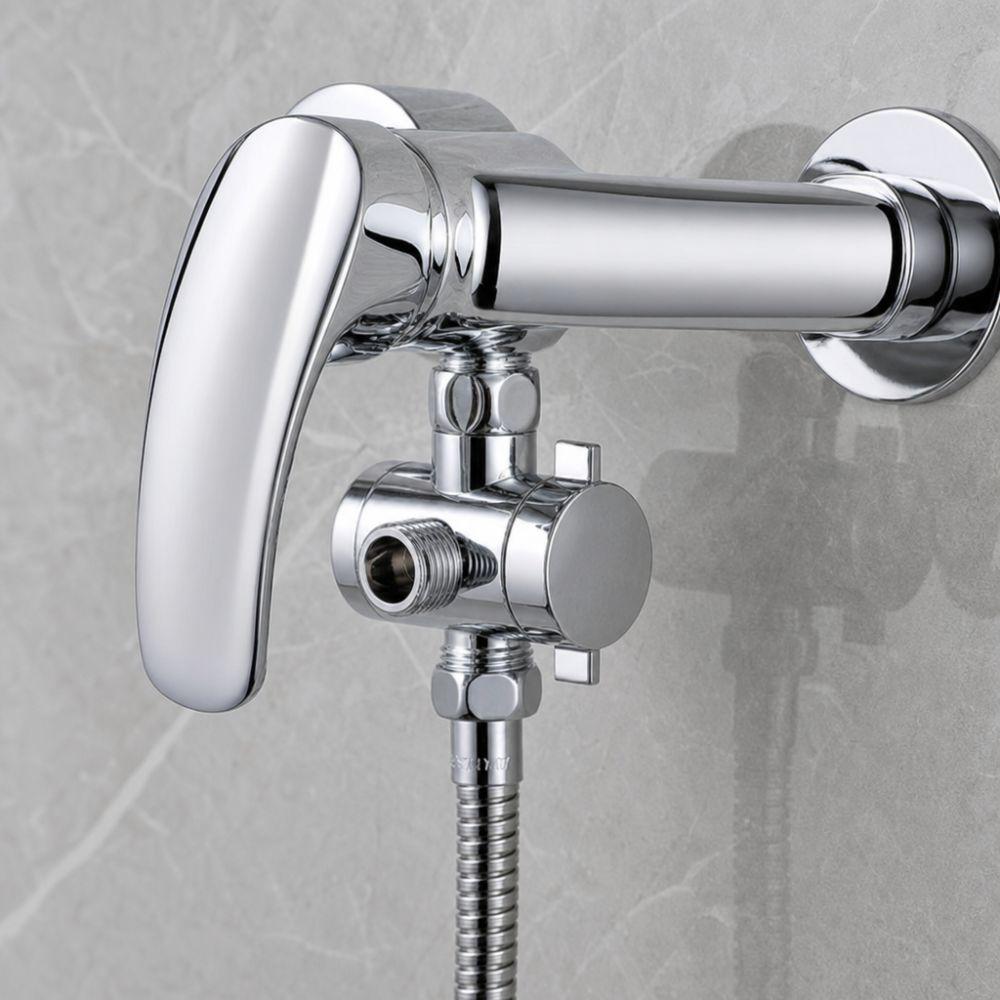G1/2 Inch Thread Shower Diverter Valve Chrome Finished Bidet Diverter Valve  Bathroom  Use