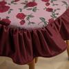 Detachable Washable Floral Pattern/Solid Color Dining Chair Cushion Comfort Non-slip Lace-up Four Seasons Seat Mat Buttocks Pad