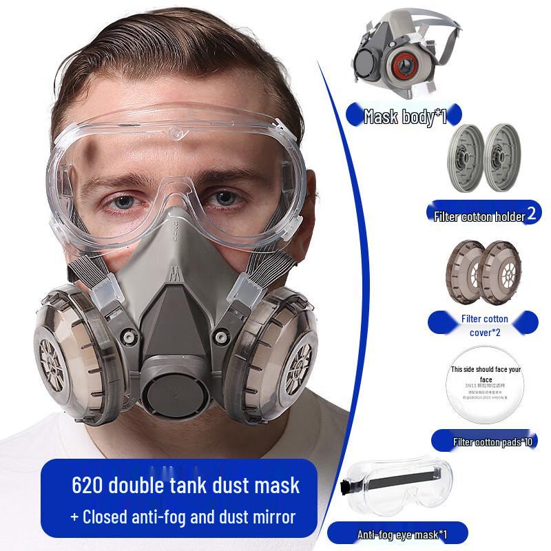 Longchan Full-Face Industrial Dust Mask Kit